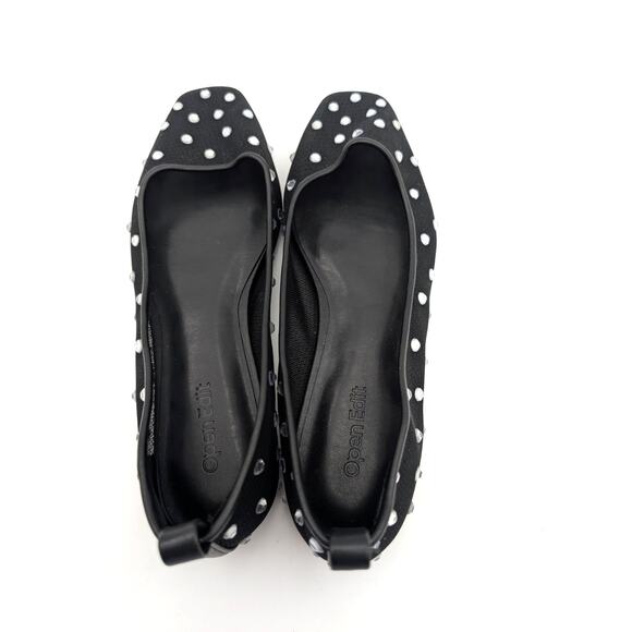 Open Edit Lennox Rhinestone Modern Mesh Flat Women's Black Size US7M EU38 - Picture 5 of 12